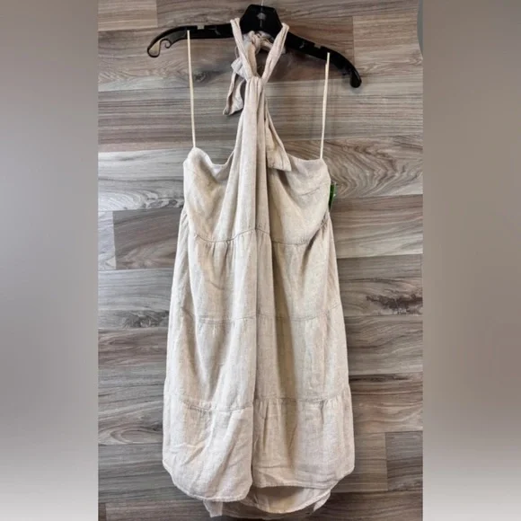 Abercrombie & Fitch Oatmeal Linen blend halter dress size XLP - Picture 1 of 5
